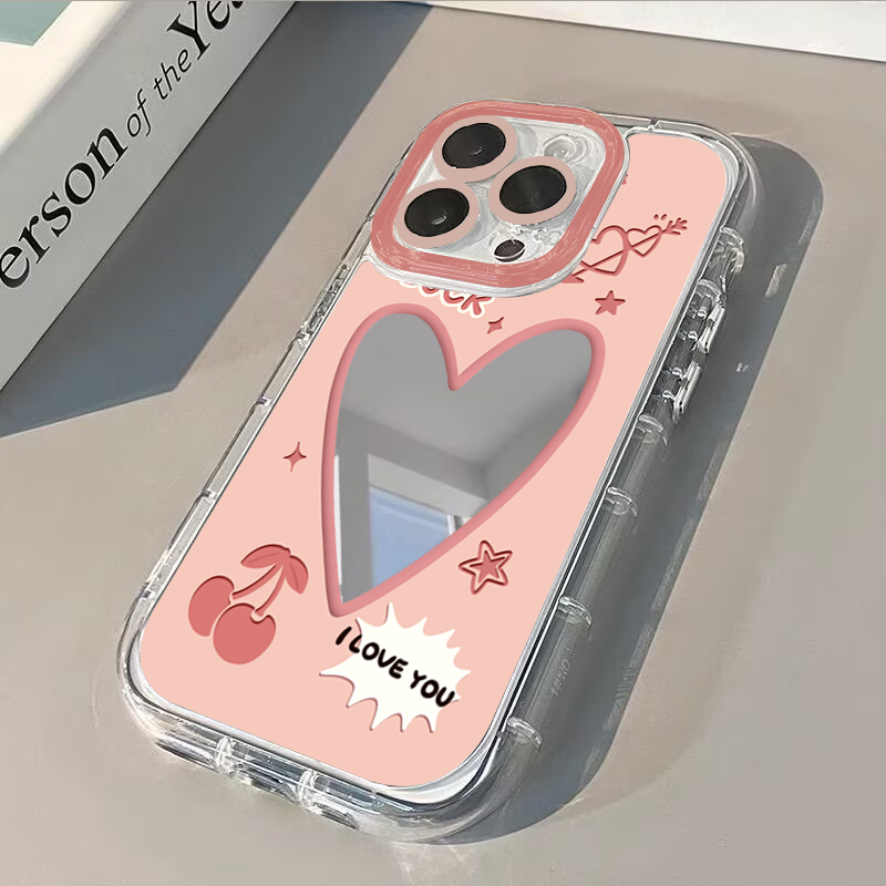 Phone Accessories For Girls - Pink Cherry Heart Love Air Cushion