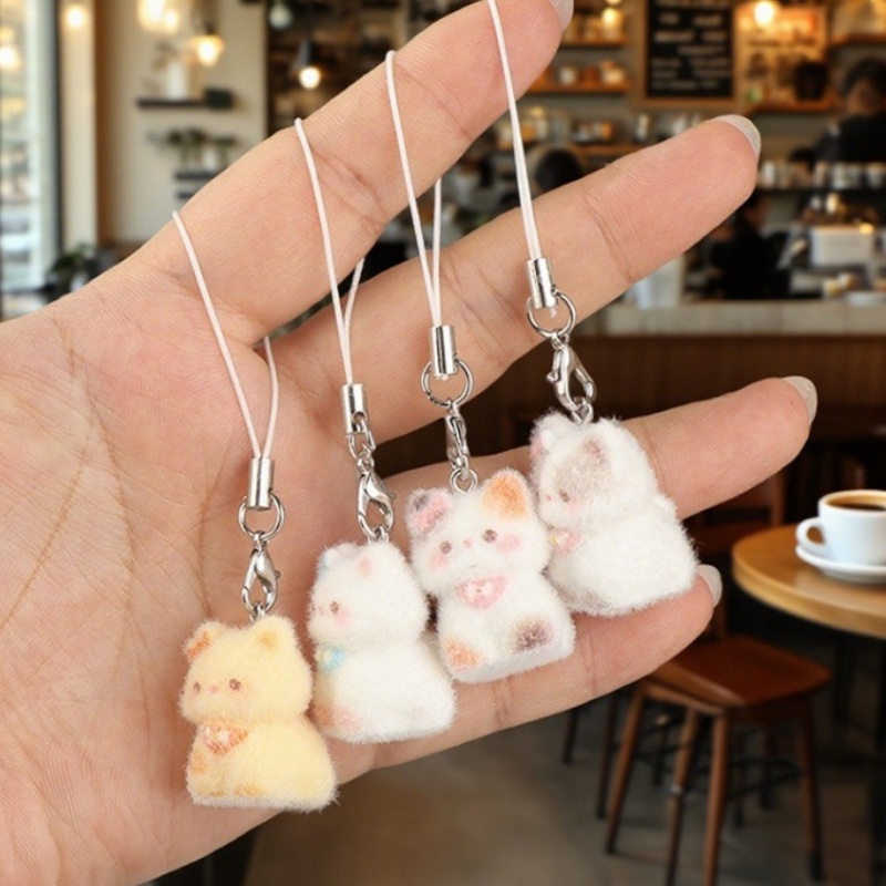 Phone Accessories For Your Car - Cute Cartoon Flocking Animal Cat Pendant