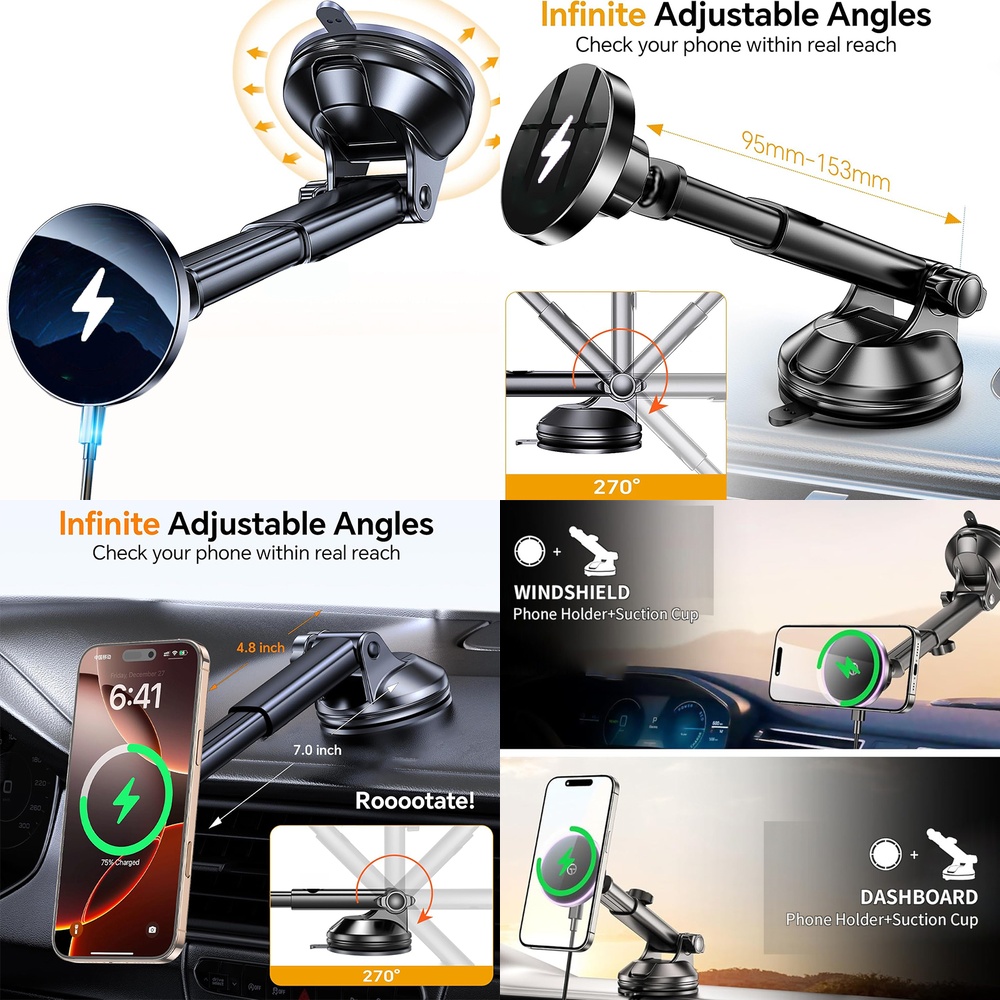 Phone Accessories Trending Products - Windshield Magnetic Wireless Car Charger New