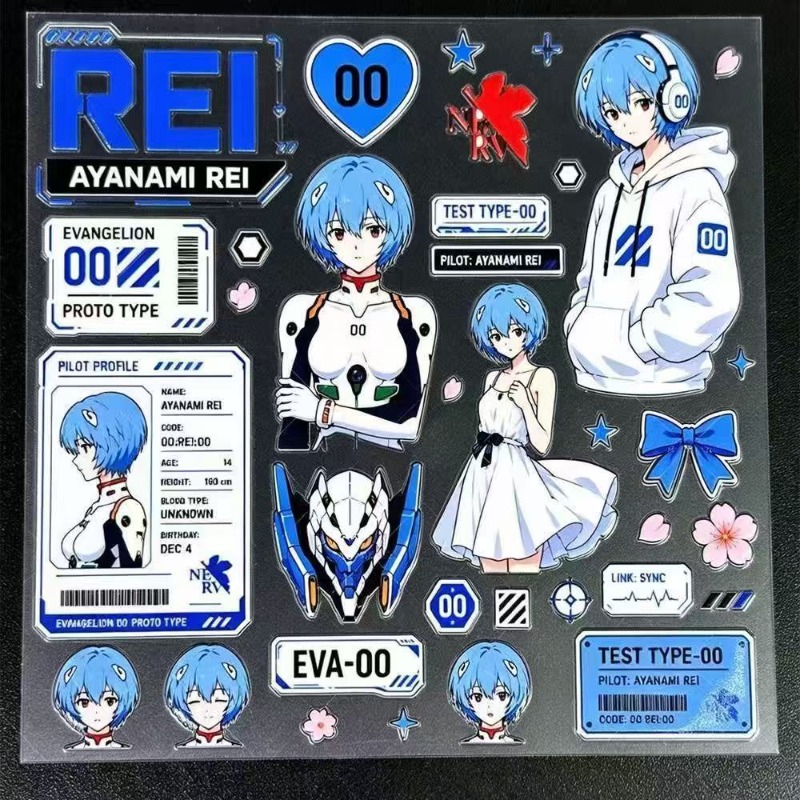 Ayanami Rei Relief Stickers EV - огляд і ціна Phone Accessories Trending Products