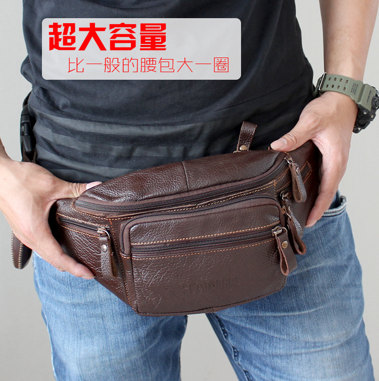Genuine Cowhide Leather Waist  - огляд і ціна Phone Accessories Men