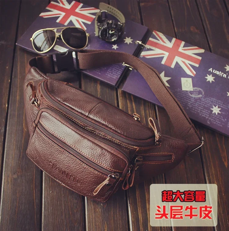 Genuine Cowhide Leather Waist  - огляд і ціна Phone Accessories Men