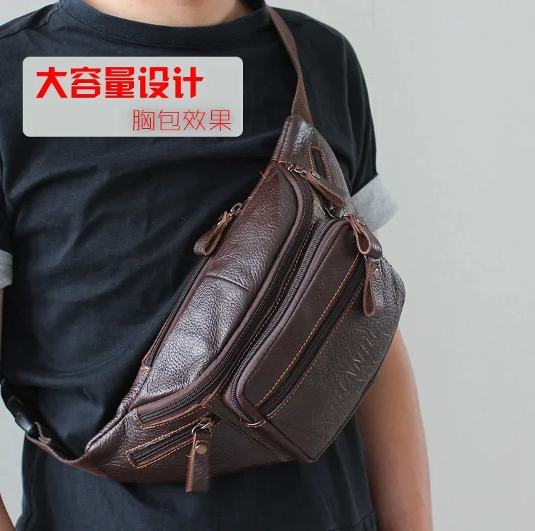 Genuine Cowhide Leather Waist  - огляд і ціна Phone Accessories Men